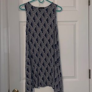 Navy and white sleeveless flowy dress